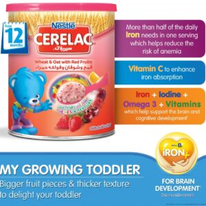 Nestle Cerelac Infant Cereal Wheat & Oat with Red Fruits - 400g-15369