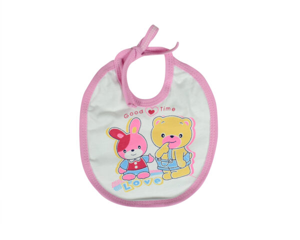 Printed Cotton Bib - Pink-0