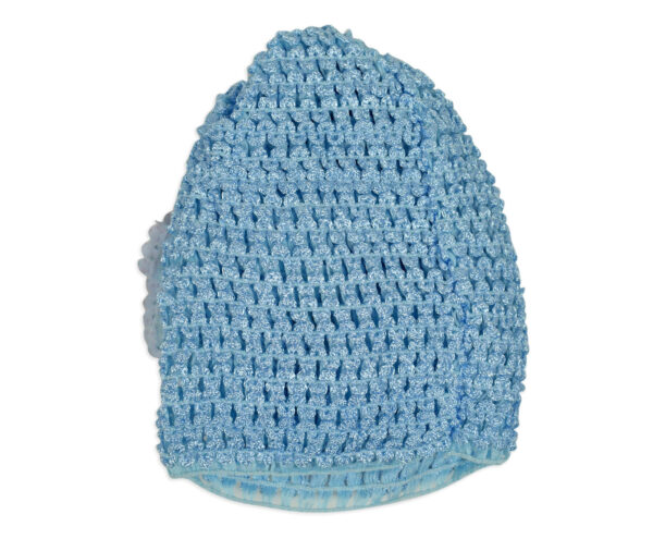 Flower Applique Baby Crochet Caps - Sky Blue-14186