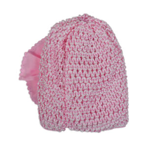 Flower Applique Baby Crochet Caps - Pink-14189