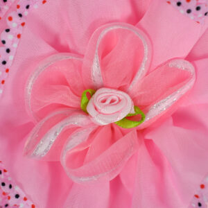 Flower Applique Baby Crochet Caps - Pink-14190