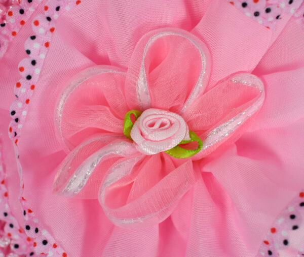 Flower Applique Baby Crochet Caps - Pink-14190