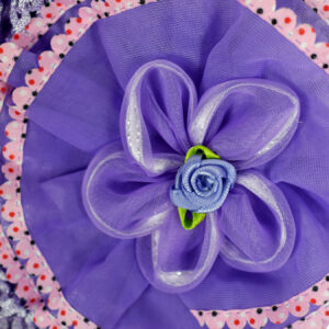 Flower Applique Baby Crochet Caps - Purple-14199