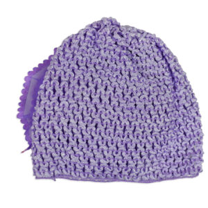 Flower Applique Baby Crochet Caps - Purple-14197