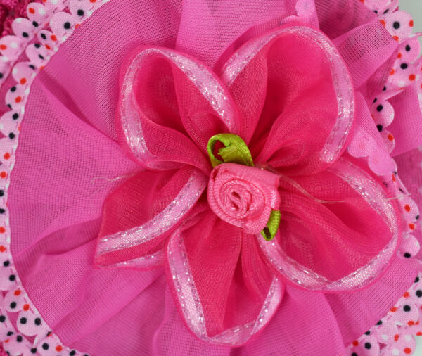 Flower Applique Baby Crochet Caps - White-14207