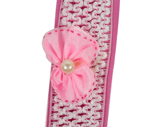 Kids Flower Knitted Crochet Headband - Pink-14228