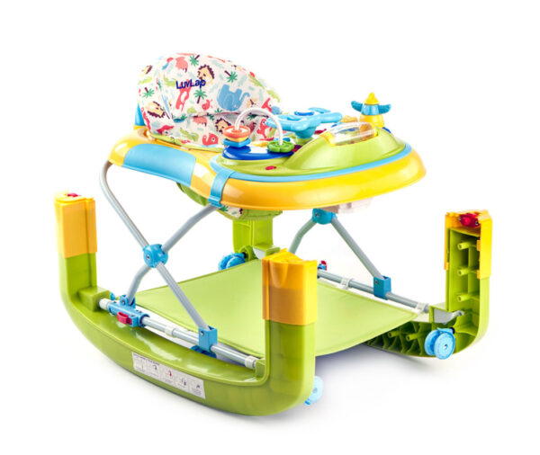 LuvLap Grand Baby Walker With Adjustable Height & Rocker (18296) - Green-14682