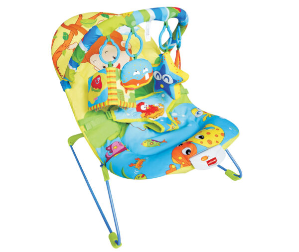 LuvLap Baby Bouncer Fish Print (18168) - Multi Colour-0