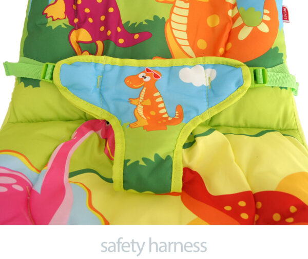 LuvLap Baby Bouncer Little Dino Print (18167) - Multi Colour-14773