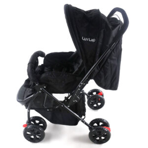 LuvLap Starshine Baby Stroller cum Pram (18305) - Black-14825