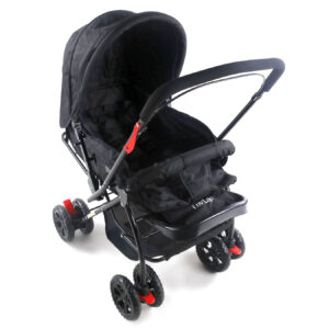 LuvLap Starshine Baby Stroller cum Pram (18305) - Black-14829