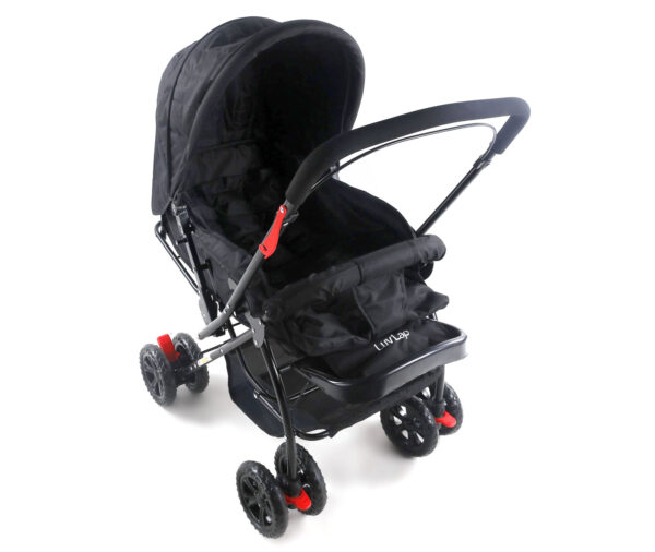 LuvLap Starshine Baby Stroller cum Pram (18305) - Black-14829