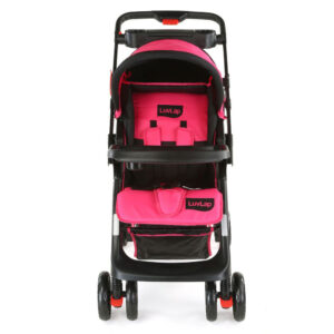 LuvLap Sports Stroller - Pink & Black-14916