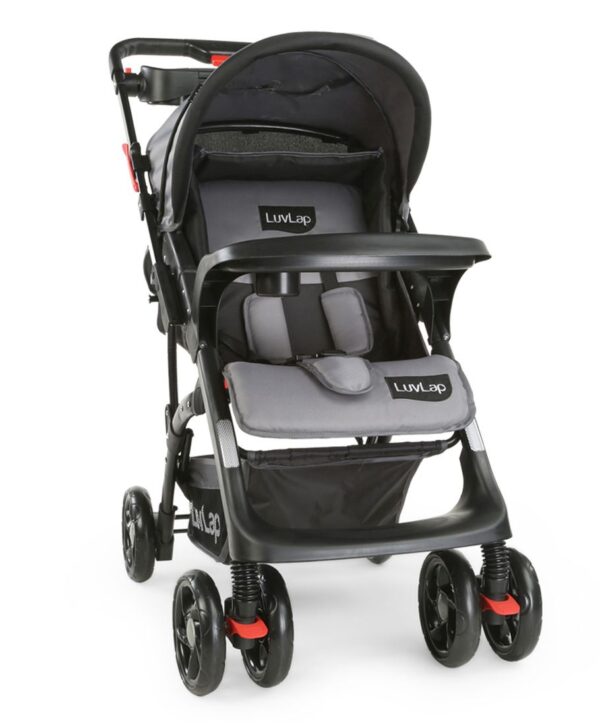 LuvLap Sports Stroller - Grey & Black-0