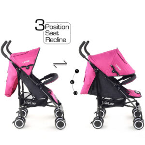 LuvLap City Baby Stroller Buggy (18279) - Pink-14936