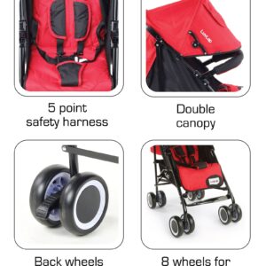 LuvLap City Baby Stroller Buggy (18280) - Red-14954