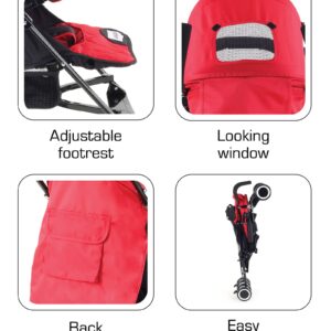 LuvLap City Baby Stroller Buggy (18280) - Red-14949