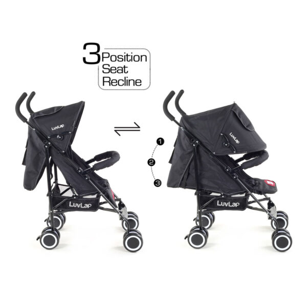 LuvLap City Baby Buggy Cum Stroller (18277) - Black-14965