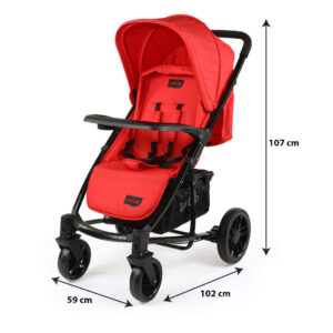 LuvLap Elite Baby Pram Stroller 18352 - Red-15017