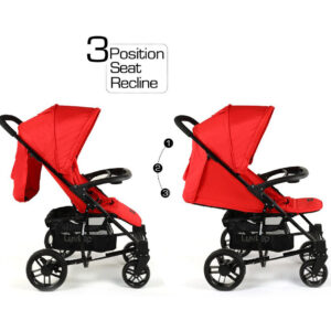 LuvLap Elite Baby Pram Stroller 18352 - Red-15012