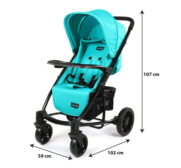 LuvLap Elite Baby Pram Stroller 18354 - Sea Green-15029