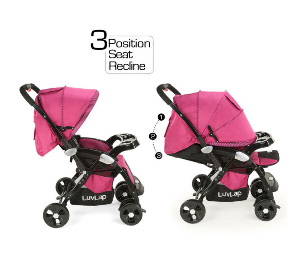 LuvLap Galaxy Baby Stroller (18259) - Pink & Black-15031