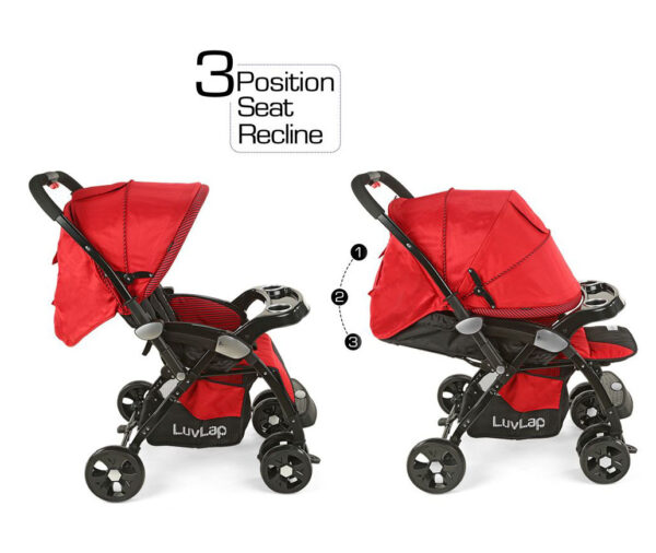 LuvLap Galaxy Baby Stroller (18258) - Red & Black-15048