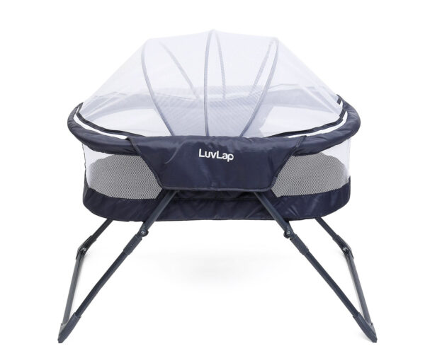 LuvLap Starshine Bassinet With Mosquito Net - Grey-15217