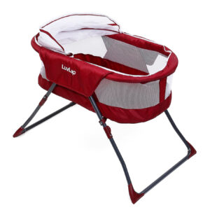 LuvLap Starshine Bassinet With Mosquito Net - Red-15225