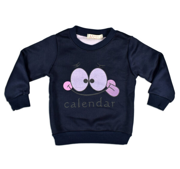 Smiley Print Full Sleeve Infant Sweat Shirt - Blue-0