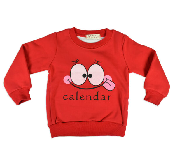 Smiley Print Full Sleeve Infant Sweat Shirt - Red-0