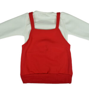 Warm Frock Tunic Style For Girls - Red-15628