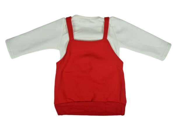 Warm Frock Tunic Style For Girls - Red-15628