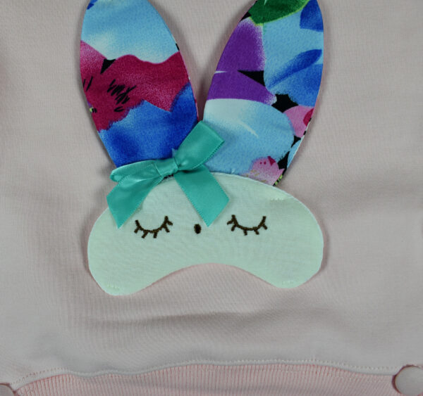 Rabbit Applique Sweat Shirt - Pink-15641