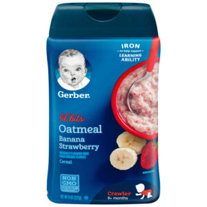 Gerber Lil' Bits Oatmeal Banana Strawberry Baby Cereal - 227 gm-0