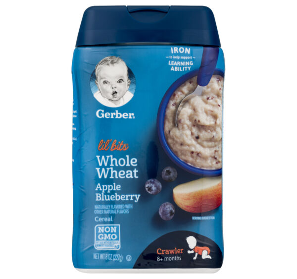 Gerber Lil' Bits Whole Wheat Apple Blueberry Baby Cereal - 227 gm-0
