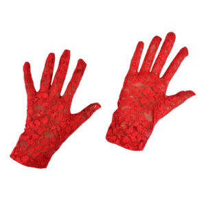 Girls Fancy Gloves - Red-0