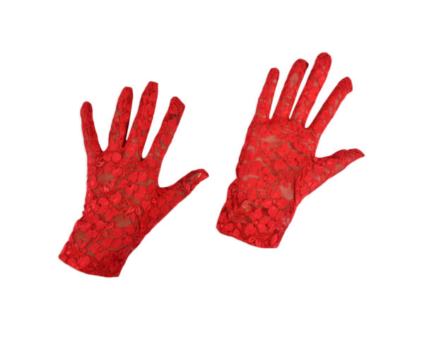 Girls Fancy Gloves - Red-0