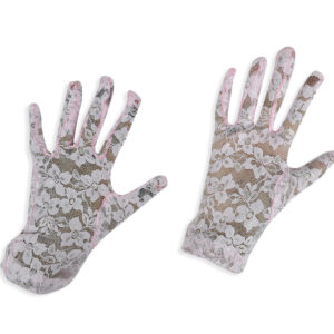 Girls Fancy Net Gloves - Pink-0