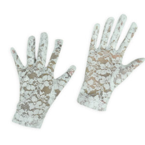 Girls Fancy Net Gloves - White-0