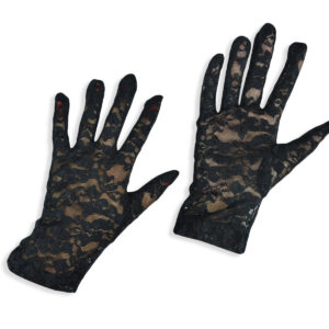 Girls Fancy Net Gloves - Black-0