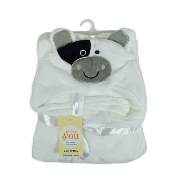 Very Soft Baby Hooded Blanket (Dog) - White-0