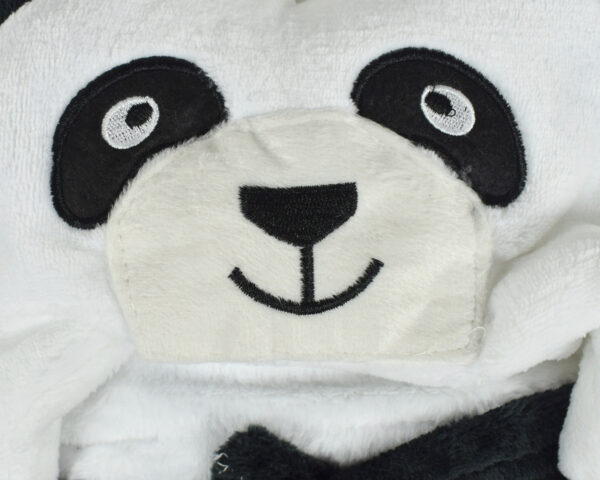 Very Soft Baby Hooded Blanket (Panda) - Black/White-15882