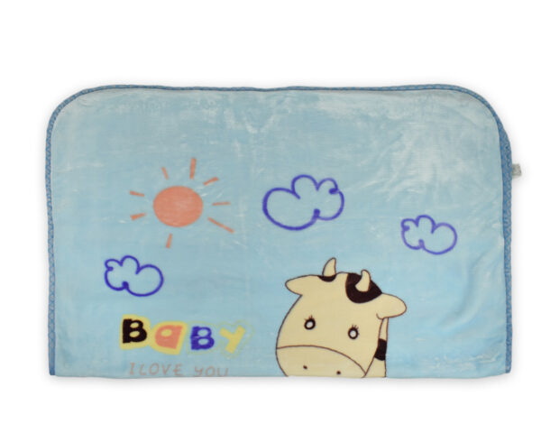 Very Soft Baby Blanket (Giraffe Print) - Sky Blue-15935