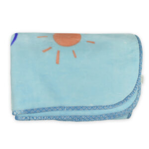 Very Soft Baby Blanket (Giraffe Print) - Sky Blue-15933