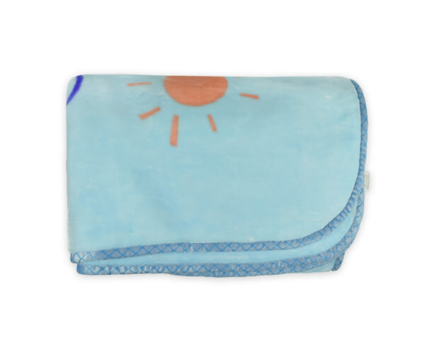 Very Soft Baby Blanket (Giraffe Print) - Sky Blue-15933