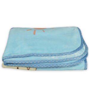 Very Soft Baby Blanket (Giraffe Print) - Sky Blue-0