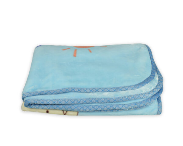 Very Soft Baby Blanket (Giraffe Print) - Sky Blue-0