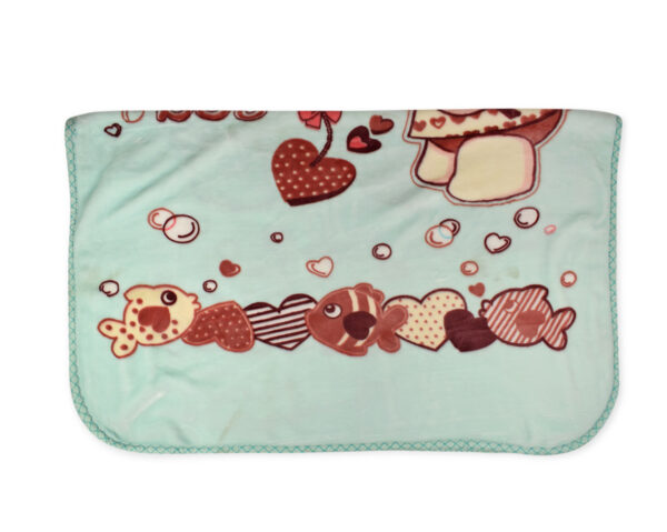 Very Soft Baby Blanket (Sweet Sea Print) - Aqua-15946