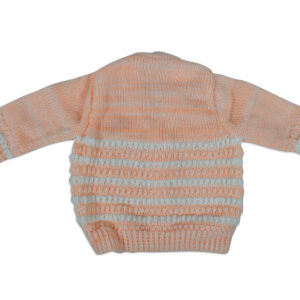 New Born Knitted Sweater With Cap & Booties - Orange-16414